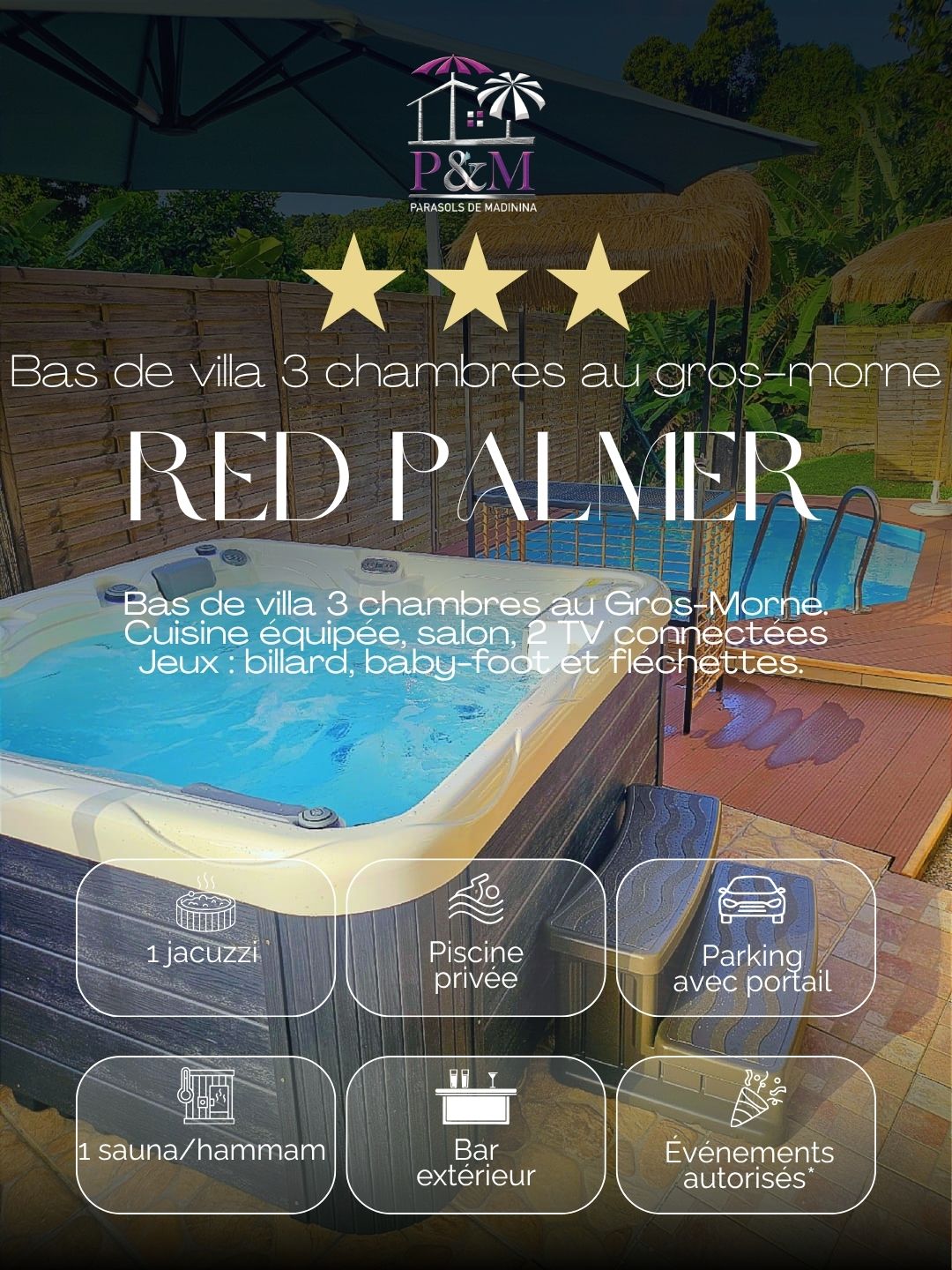 Villa 3 étoiles Le Red Palmer